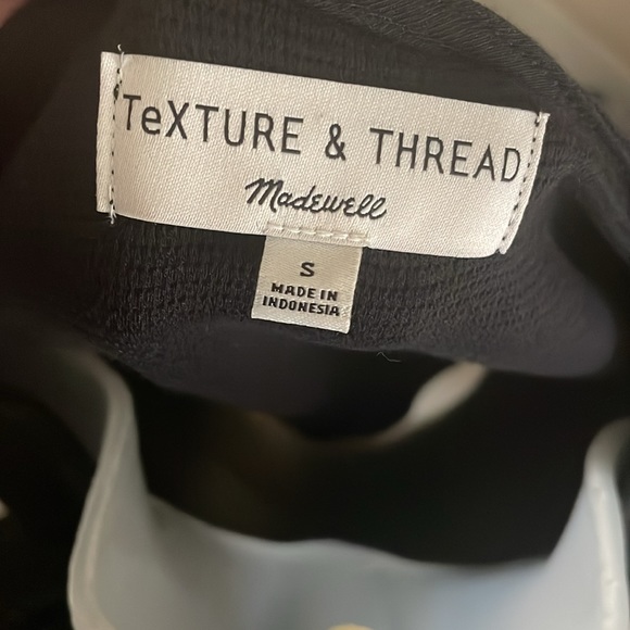 Madewell Texture and Thread Long 3/4 Sleeve Blouse Black Women’s - Picture 5 of 5